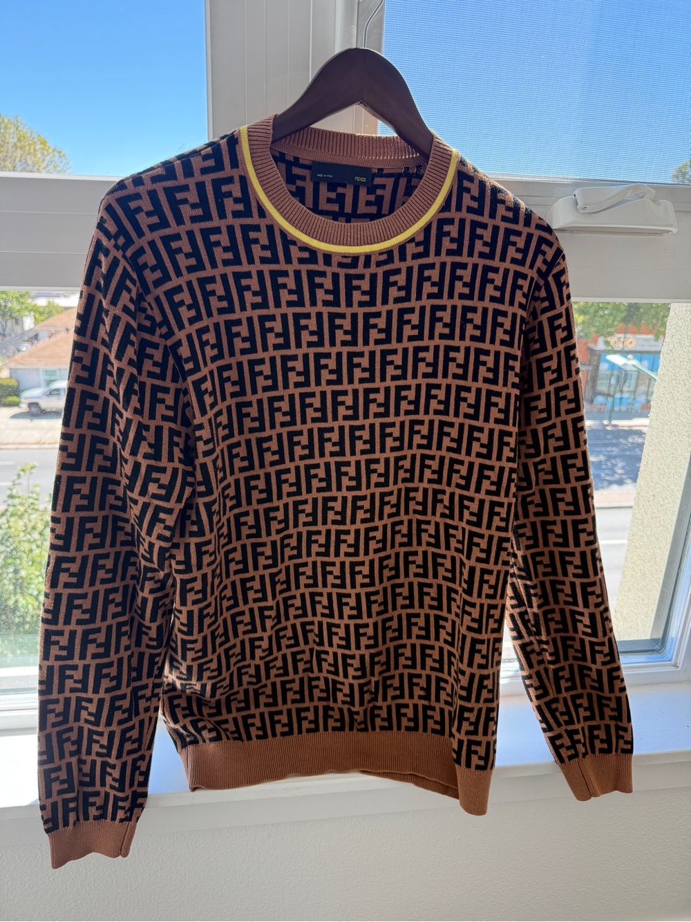 Authentic Fendi Zucca Monogram Sweater - FF Logo Crewneck - Made in Italy